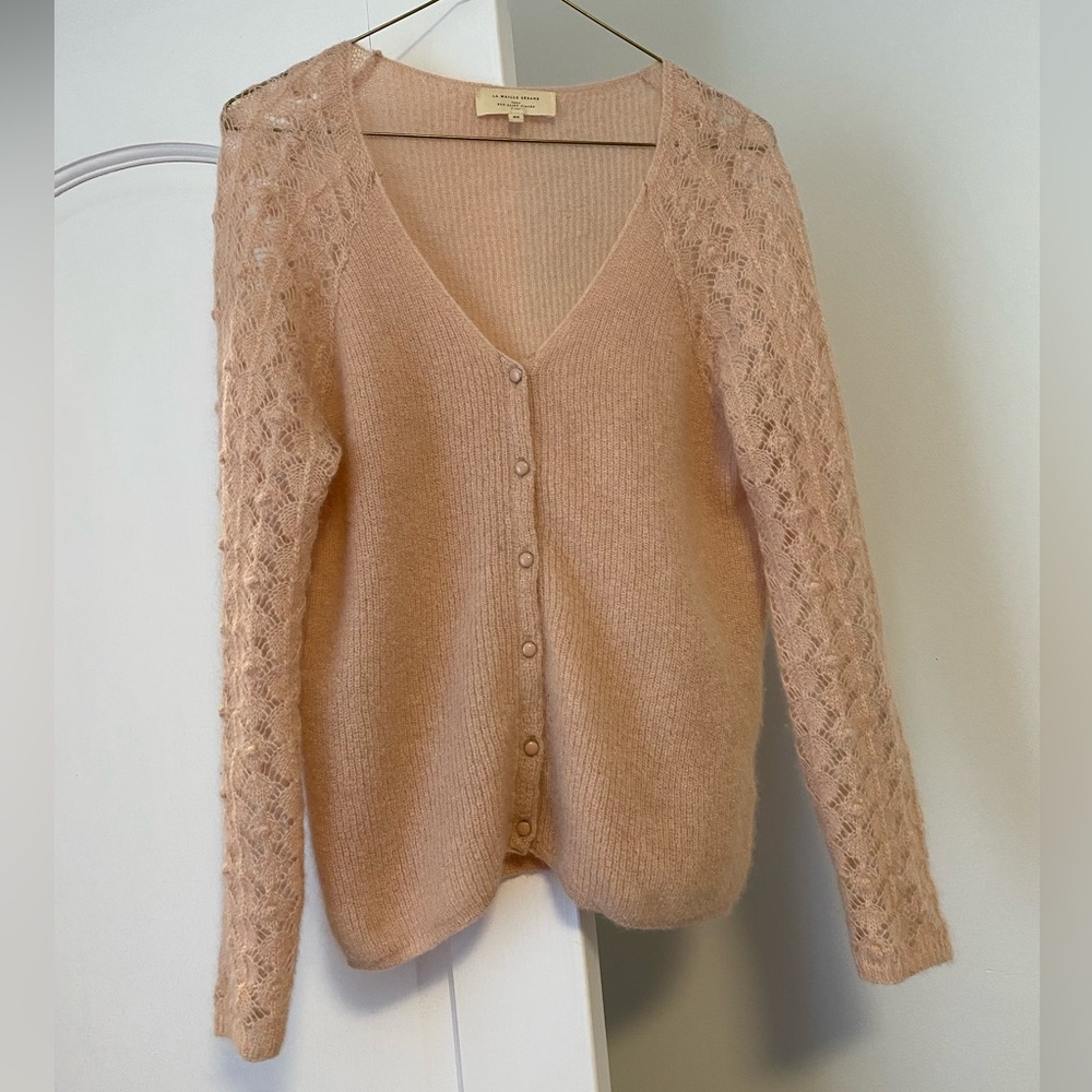 Sezane Garance Cardigan size XS in rose beige